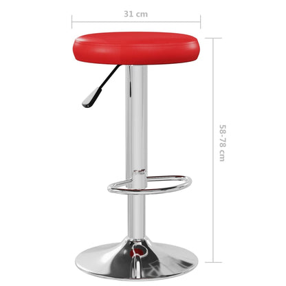 Bancos de bar 2 pcs couro artificial vermelho