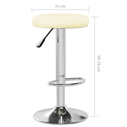 Bancos de bar 2 pcs couro artificial cor creme