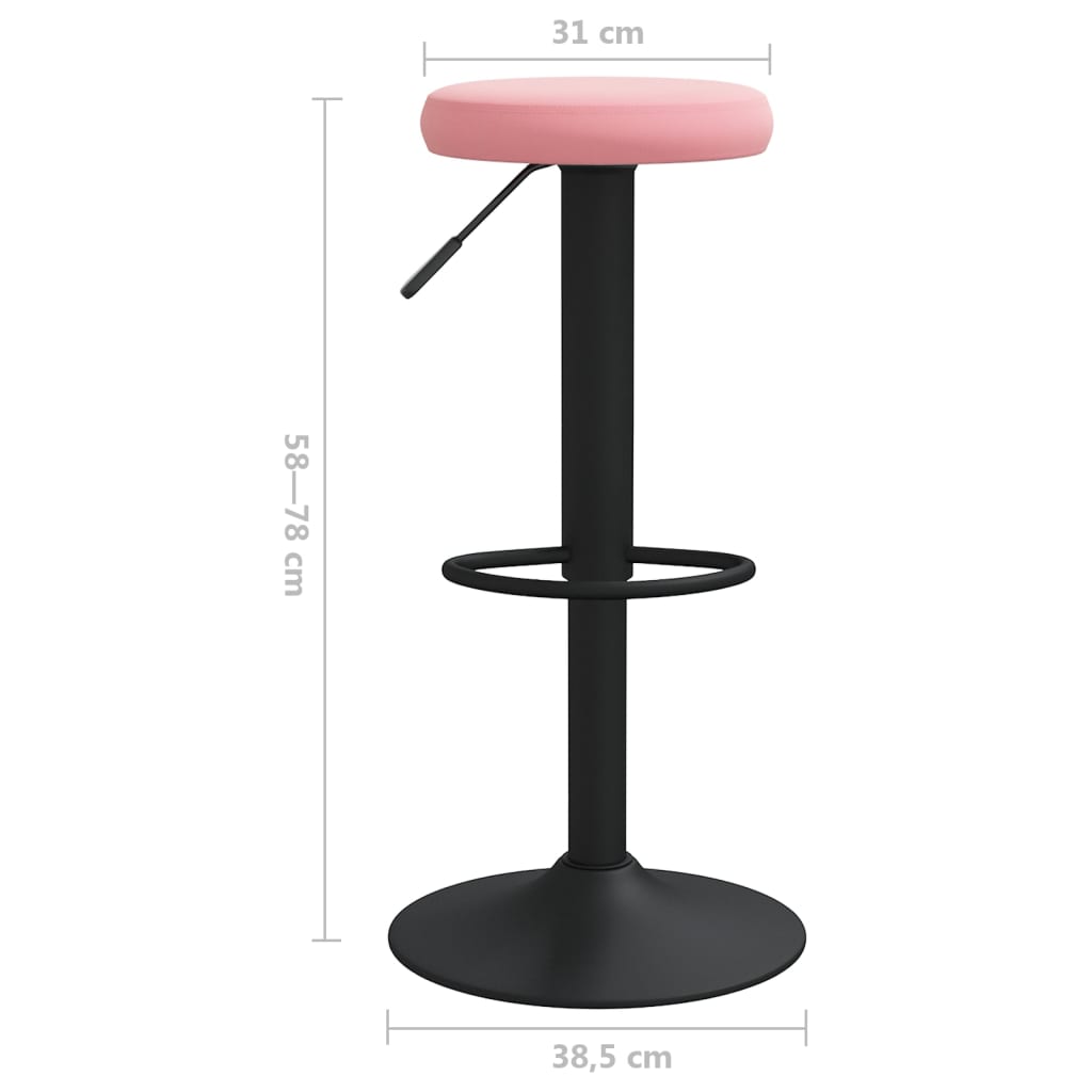 Bancos de bar 2 pcs veludo rosa