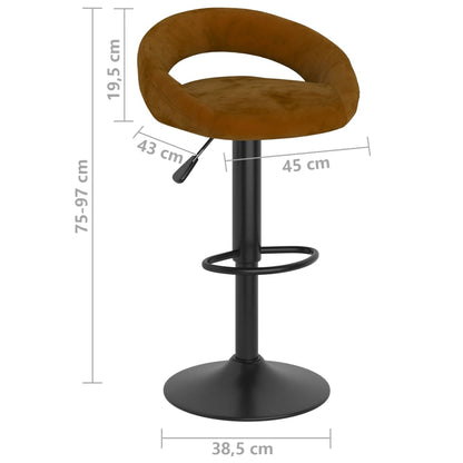 Bancos de bar 2 pcs veludo castanho