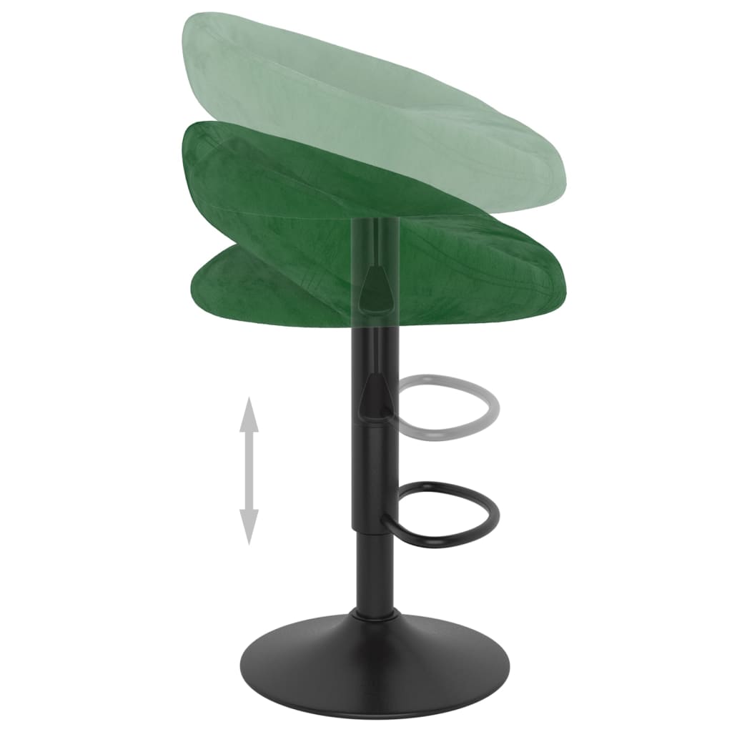 Bancos de bar 2 pcs veludo verde-escuro