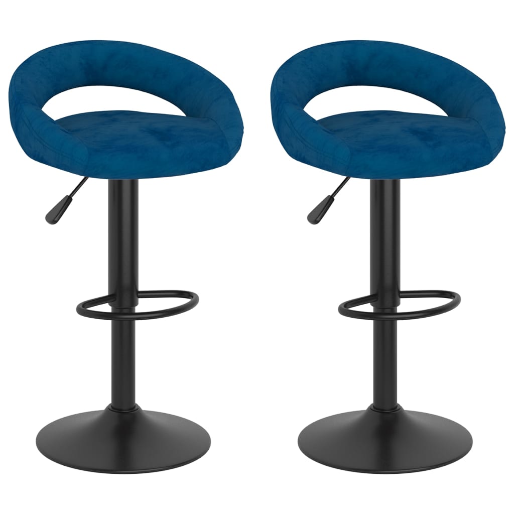 Bancos de bar 2 pcs veludo azul