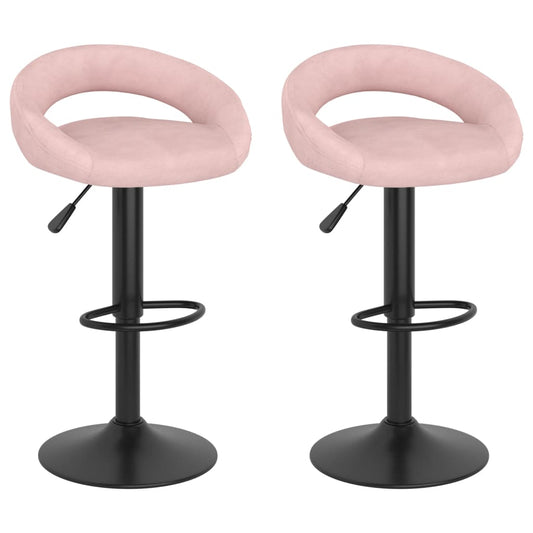 Bancos de bar 2 pcs veludo rosa