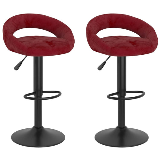 Bancos de bar 2 pcs veludo vermelho tinto