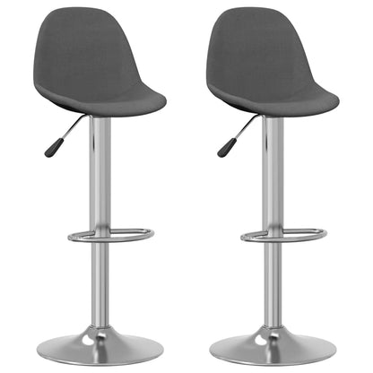 Bancos de bar 2 pcs tecido cinzento-escuro