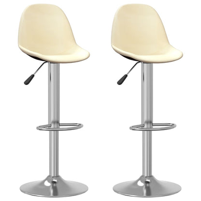 Bancos de bar 2 pcs tecido cor creme