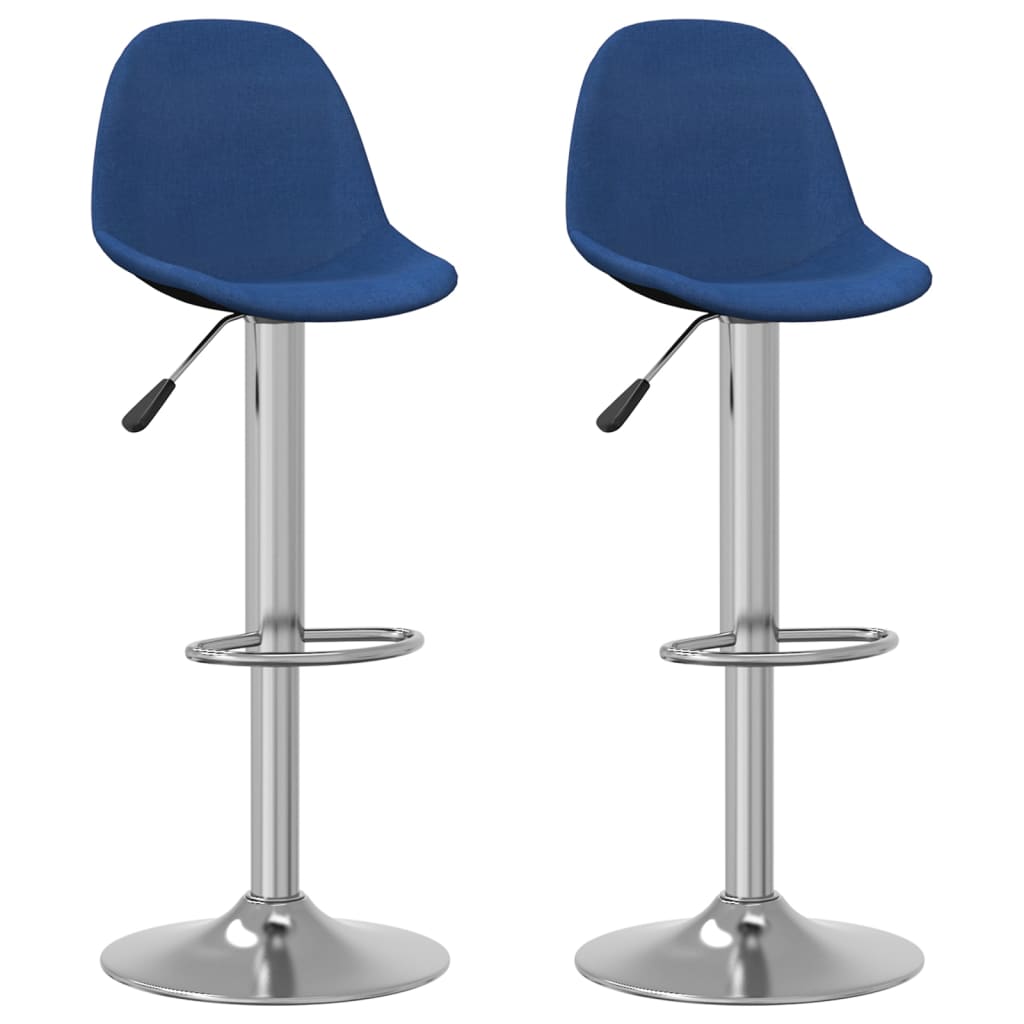 Bancos de bar 2 pcs tecido azul