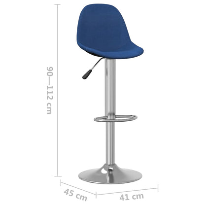 Bancos de bar 2 pcs tecido azul