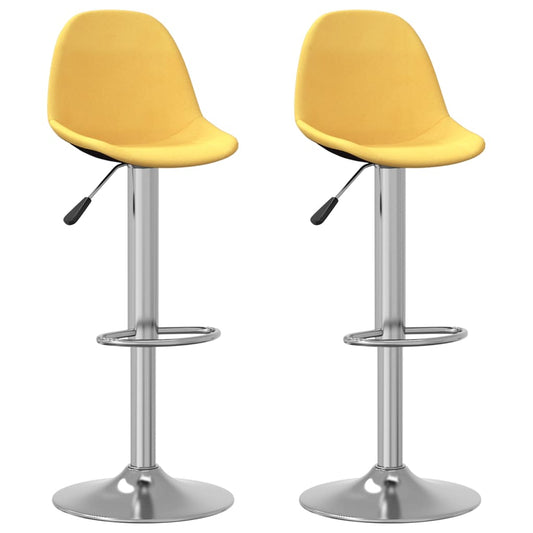 Bancos de bar 2 pcs tecido amarelo mostarda