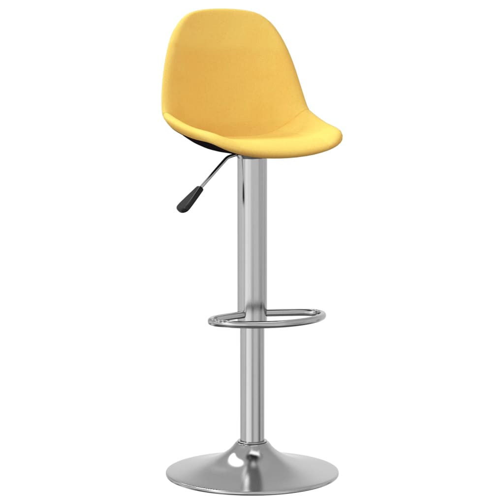 Bancos de bar 2 pcs tecido amarelo mostarda