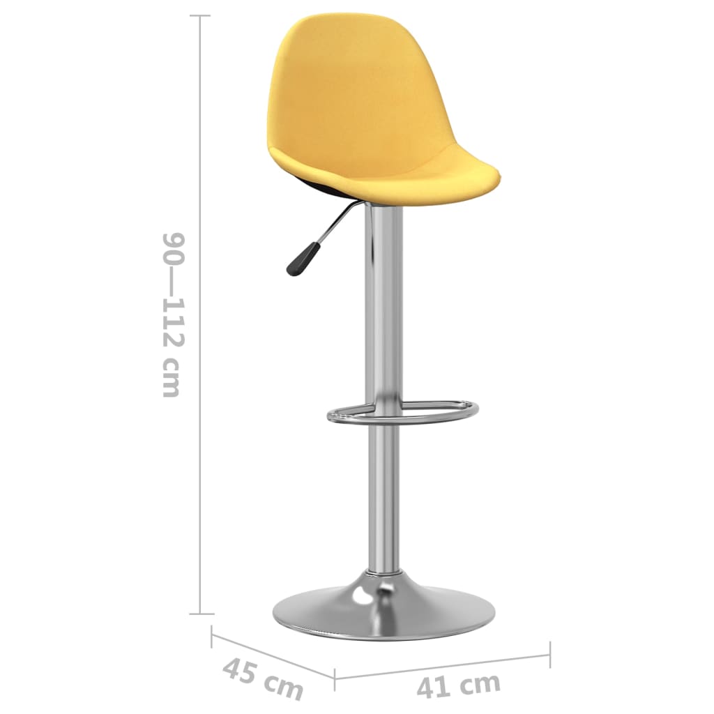 Bancos de bar 2 pcs tecido amarelo mostarda