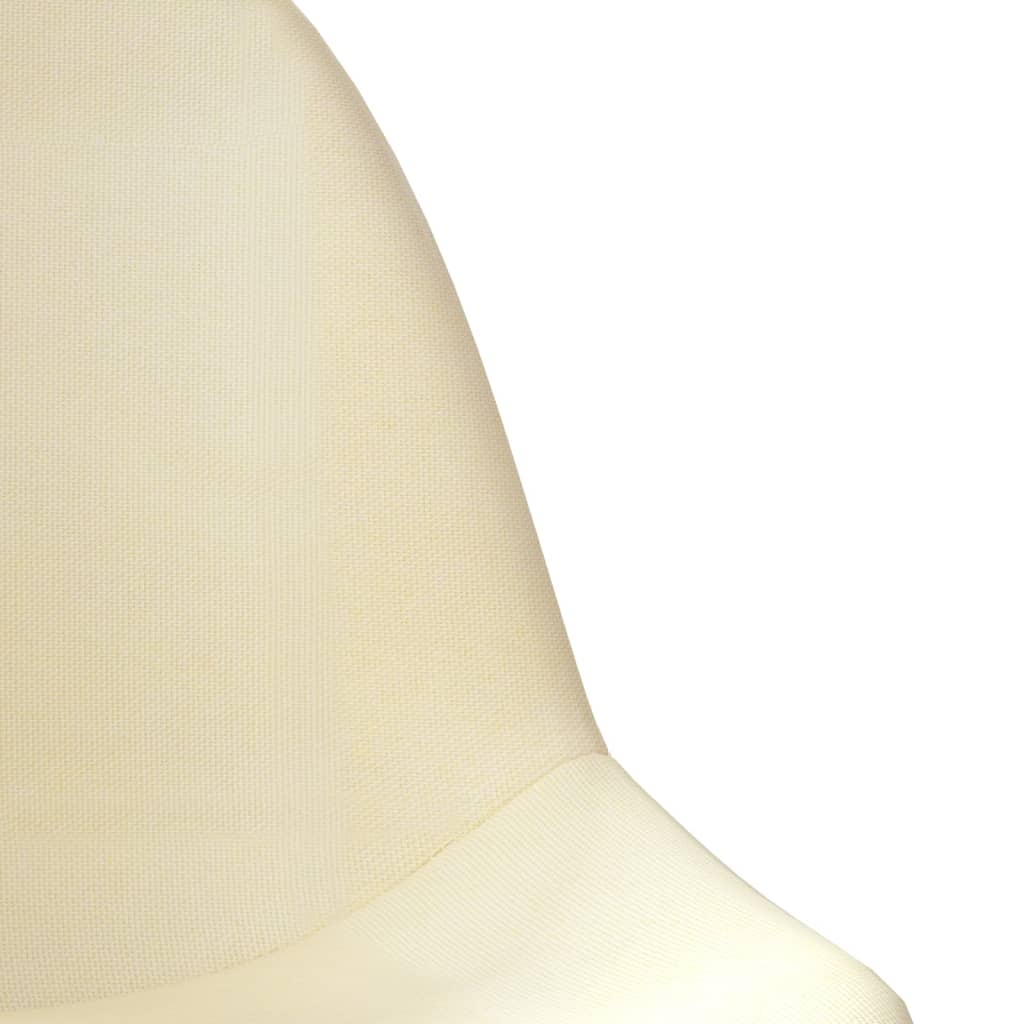 Cadeiras de jantar giratórias 2 pcs tecido cor creme