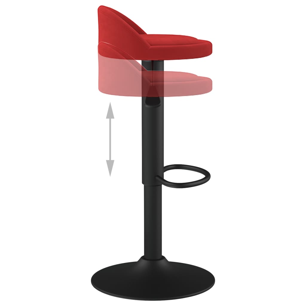 Bancos de bar 2 pcs veludo vermelho tinto