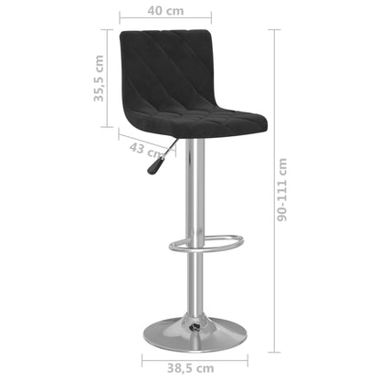 Bancos de bar 2 pcs veludo preto