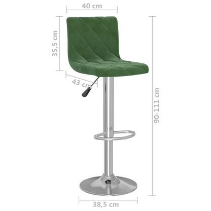 Bancos de bar 2 pcs veludo verde-escuro