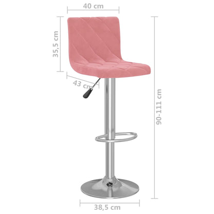 Bancos de bar 2 pcs veludo rosa