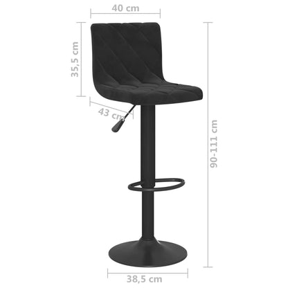 Bancos de bar 2 pcs veludo preto