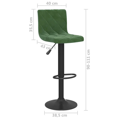 Bancos de bar 2 pcs veludo verde-escuro