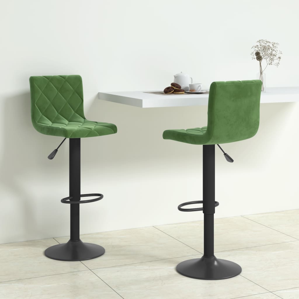 Bancos de bar 2 pcs veludo verde-escuro