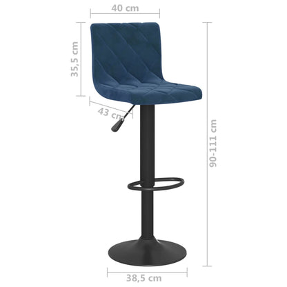 Bancos de bar 2 pcs veludo azul