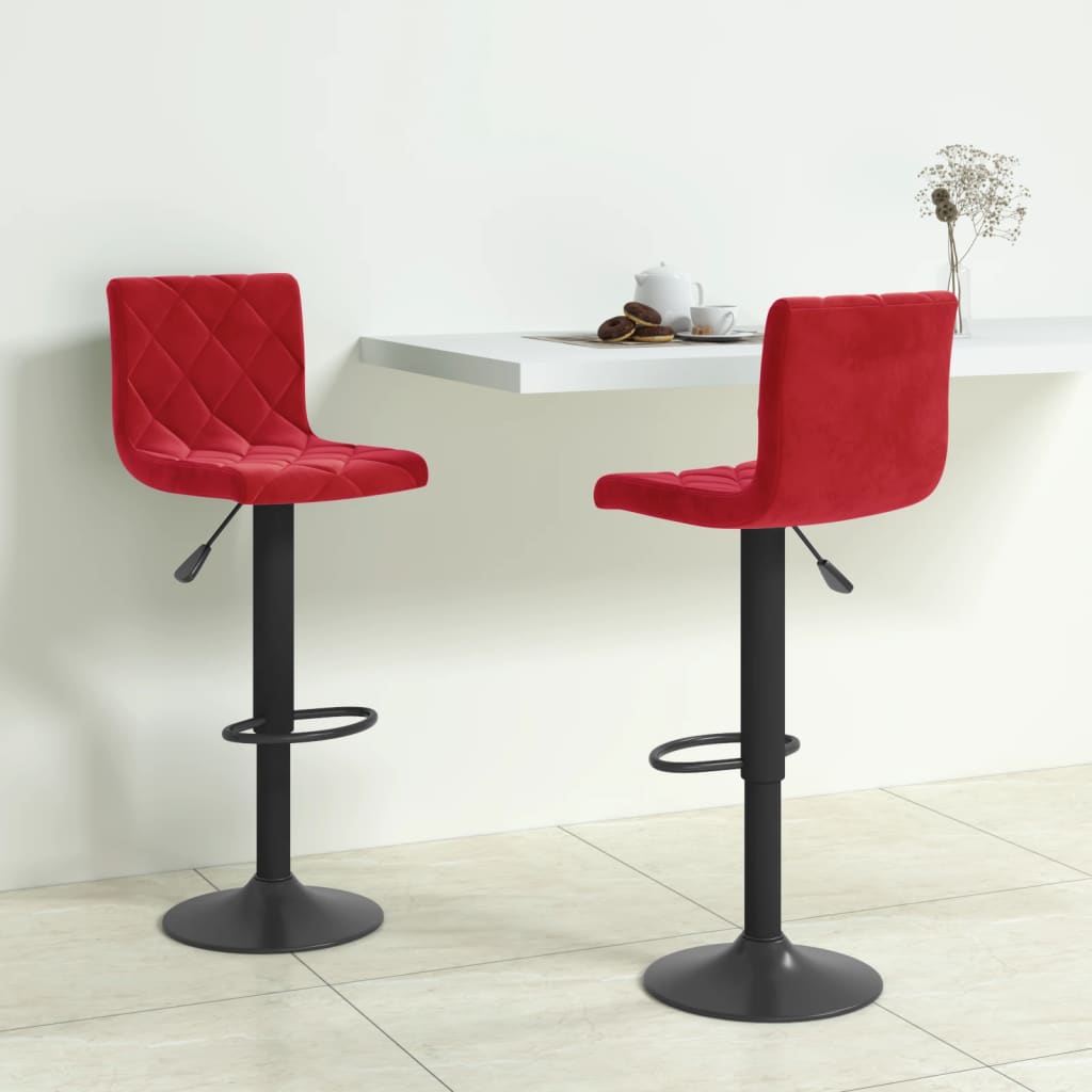 Bancos de bar 2 pcs veludo vermelho tinto