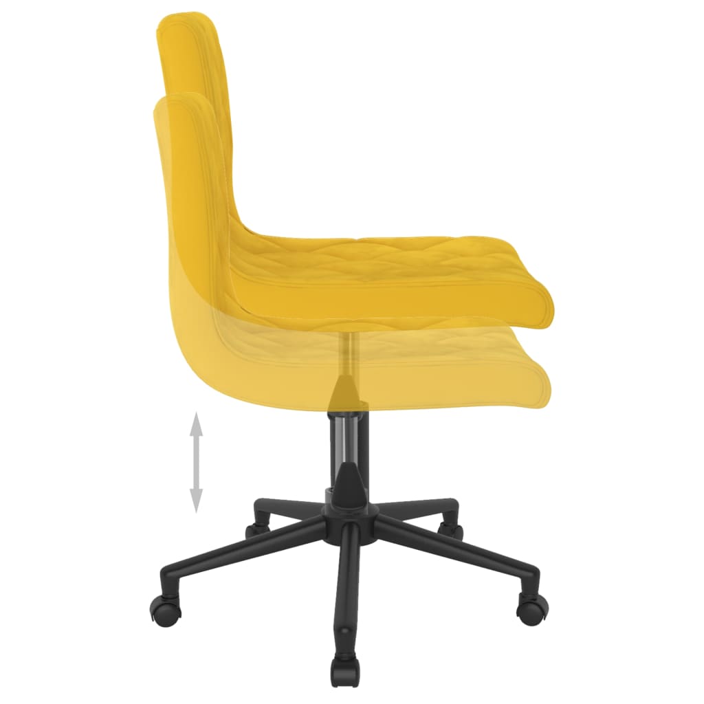 Cadeiras de jantar giratórias 2 pcs veludo amarelo mostarda