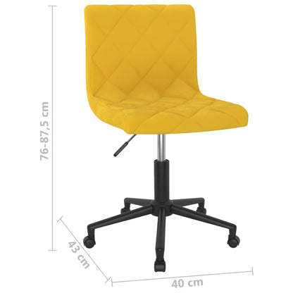 Cadeiras de jantar giratórias 2 pcs veludo amarelo mostarda