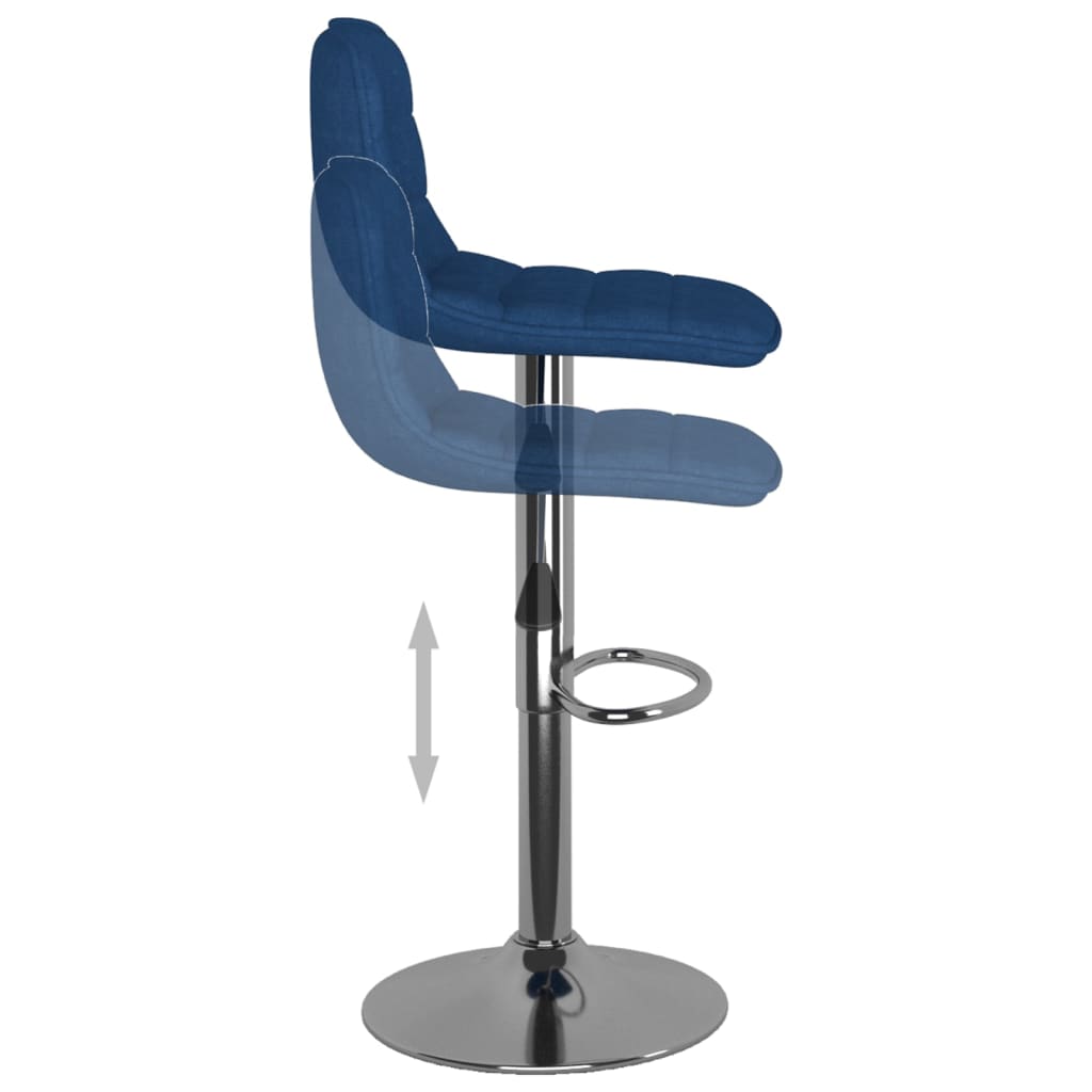 Bancos de bar 2 pcs tecido azul