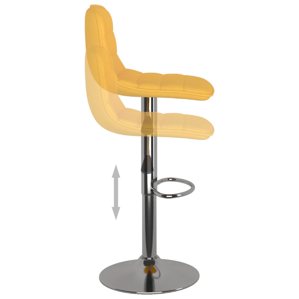 Bancos de bar 2 pcs tecido amarelo