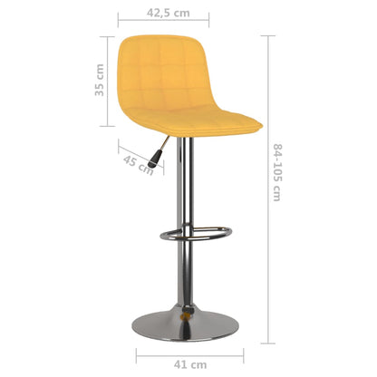 Bancos de bar 2 pcs tecido amarelo