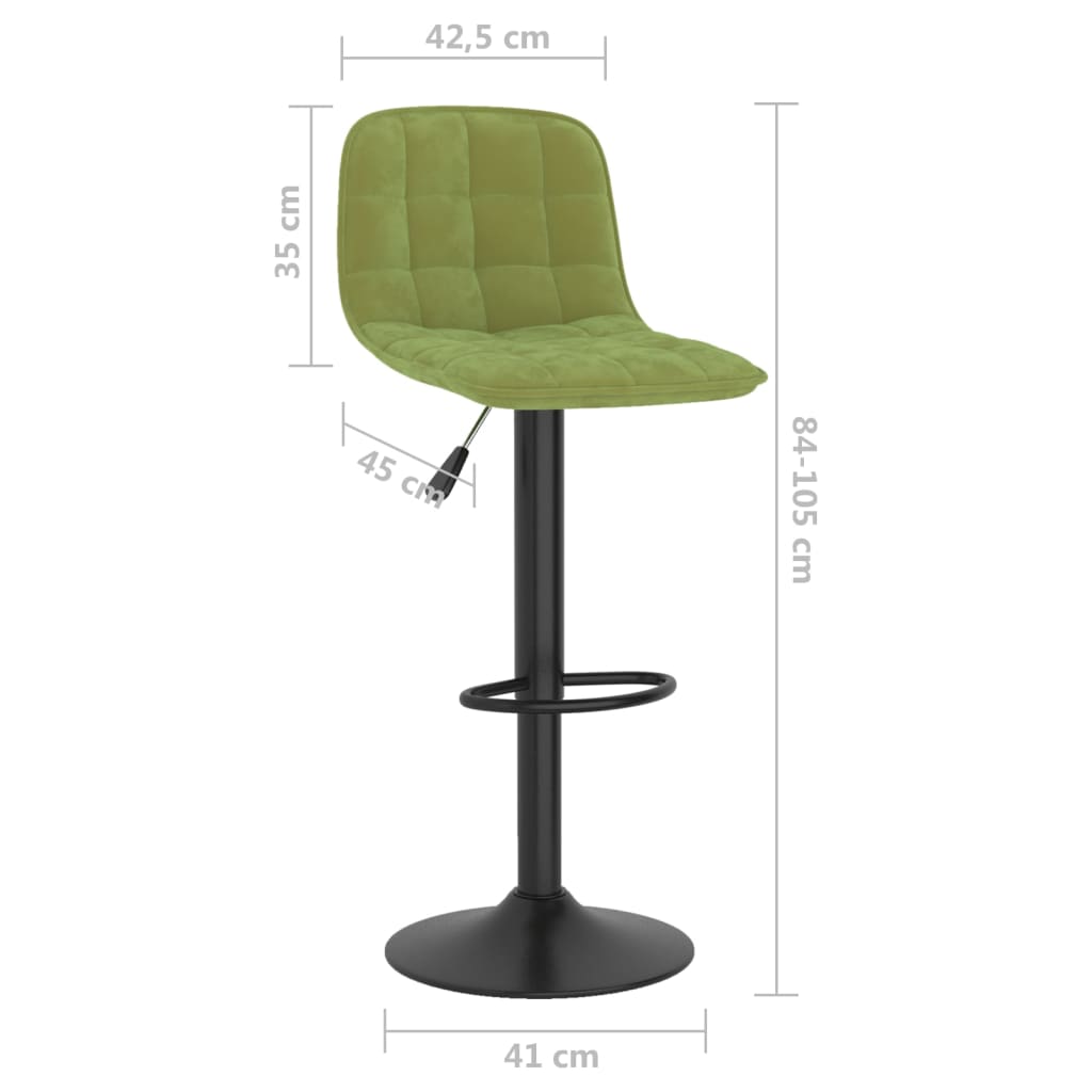 Bancos de bar 2 pcs veludo verde-claro