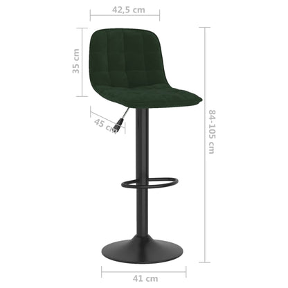 Bancos de bar 2 pcs veludo verde-escuro