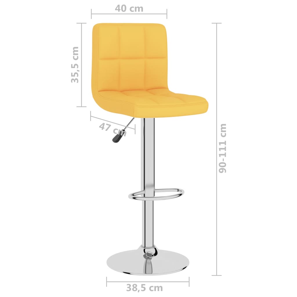 Bancos de bar 2 pcs tecido amarelo mostarda