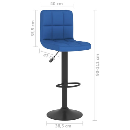 Bancos de bar 2 pcs tecido azul