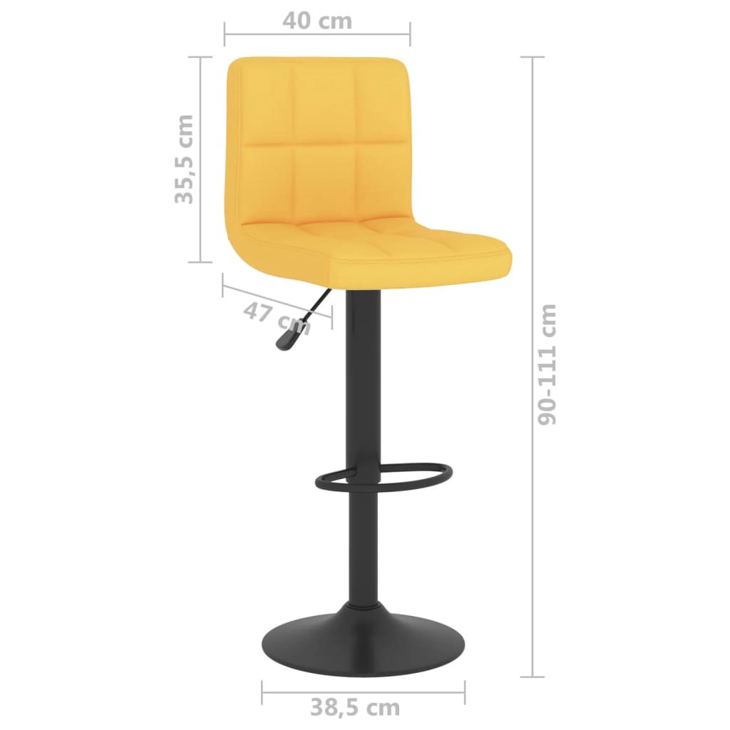 Bancos de bar 2 pcs tecido amarelo mostarda