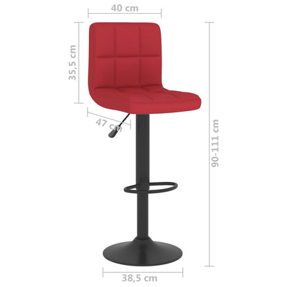 Bancos de bar 2 pcs tecido vermelho tinto