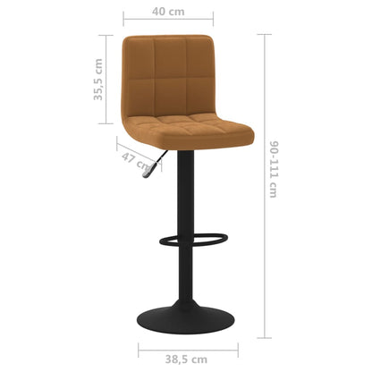 Bancos de bar 2 pcs veludo castanho