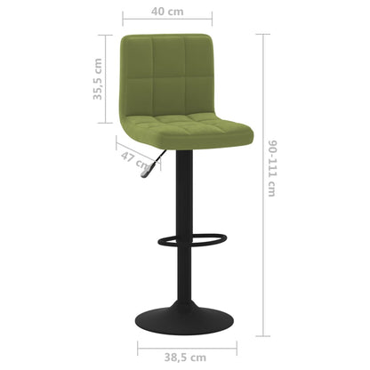 Bancos de bar 2 pcs veludo verde-claro