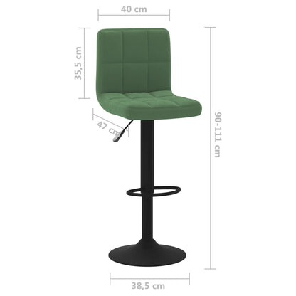 Bancos de bar 2 pcs veludo verde-escuro