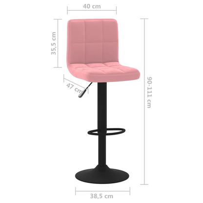 Bancos de bar 2 pcs veludo rosa