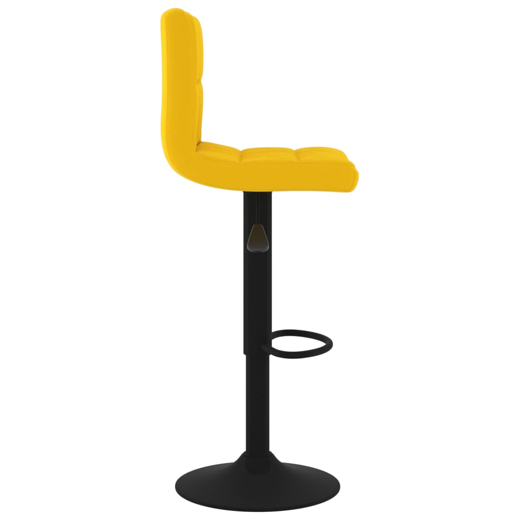 Bancos de bar 2 pcs veludo amarelo mostarda