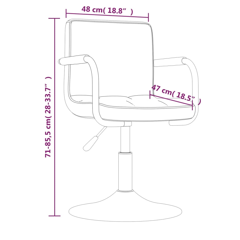 Cadeiras de jantar giratórias 2 pcs veludo castanho