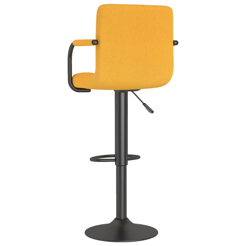 Bancos de bar 2 pcs tecido amarelo mostarda