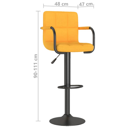 Bancos de bar 2 pcs tecido amarelo mostarda