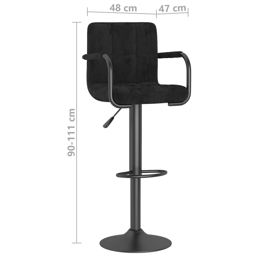 Bancos de bar 2 pcs veludo preto