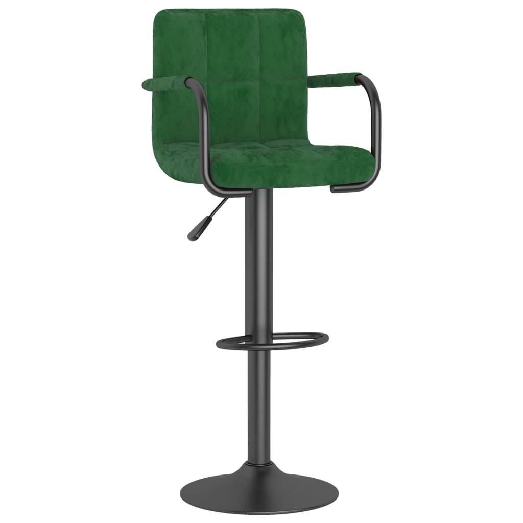 Bancos de bar 2 pcs veludo verde-escuro