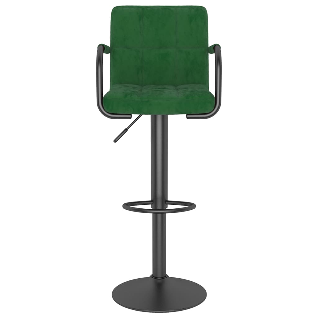 Bancos de bar 2 pcs veludo verde-escuro