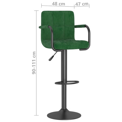 Bancos de bar 2 pcs veludo verde-escuro