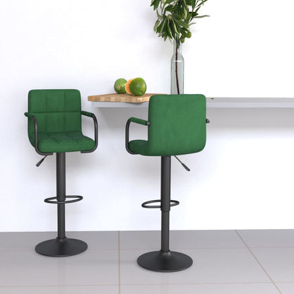 Bancos de bar 2 pcs veludo verde-escuro