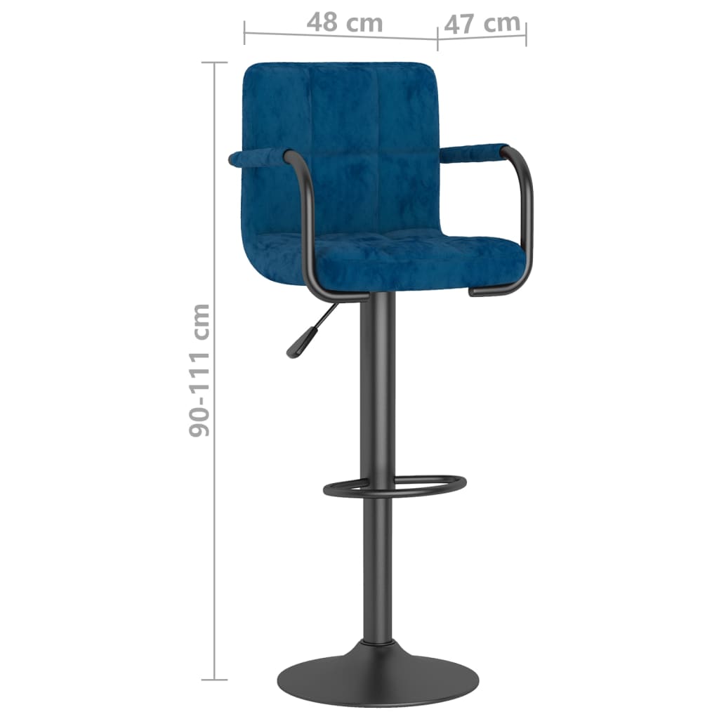 Bancos de bar 2 pcs veludo azul